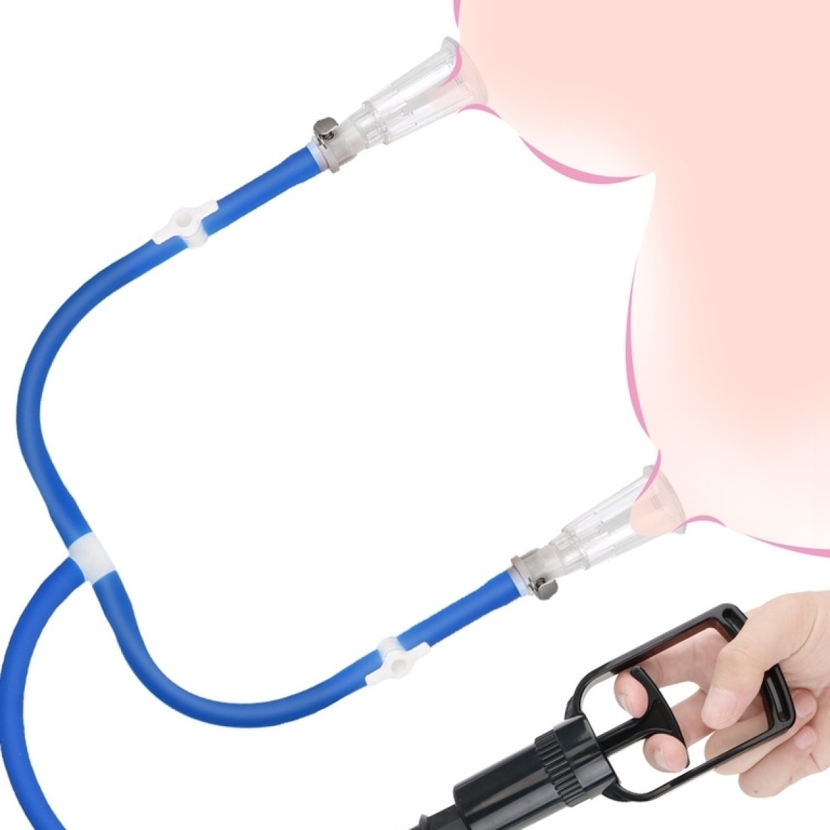 pompe pour tetons luv enhance double cup bleu 1