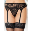 porte jarretelles et string assorti aux motifs fleuris