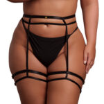 porte jarretelles grande taille double strap noir