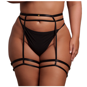 porte jarretelles grande taille double strap noir