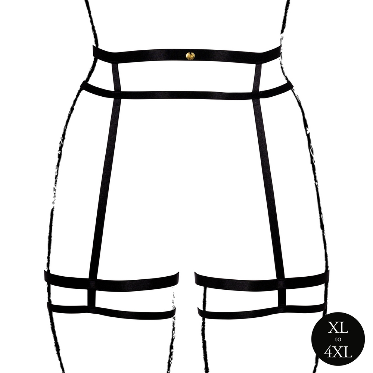 porte jarretelles grande taille double strap noir 4
