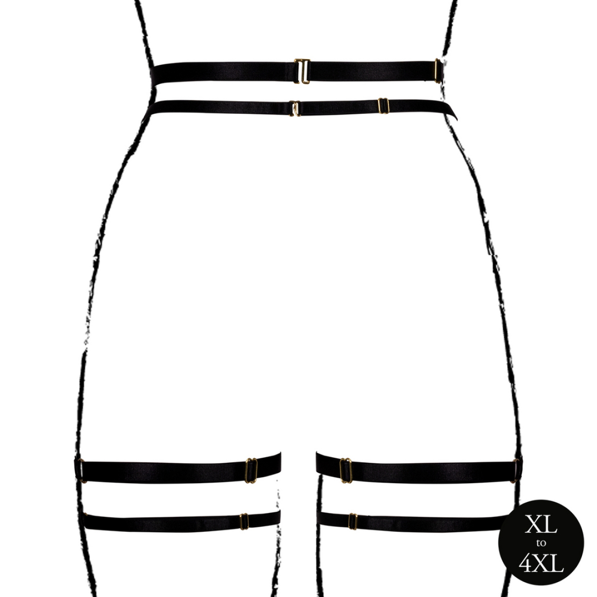 porte jarretelles grande taille double strap noir 5