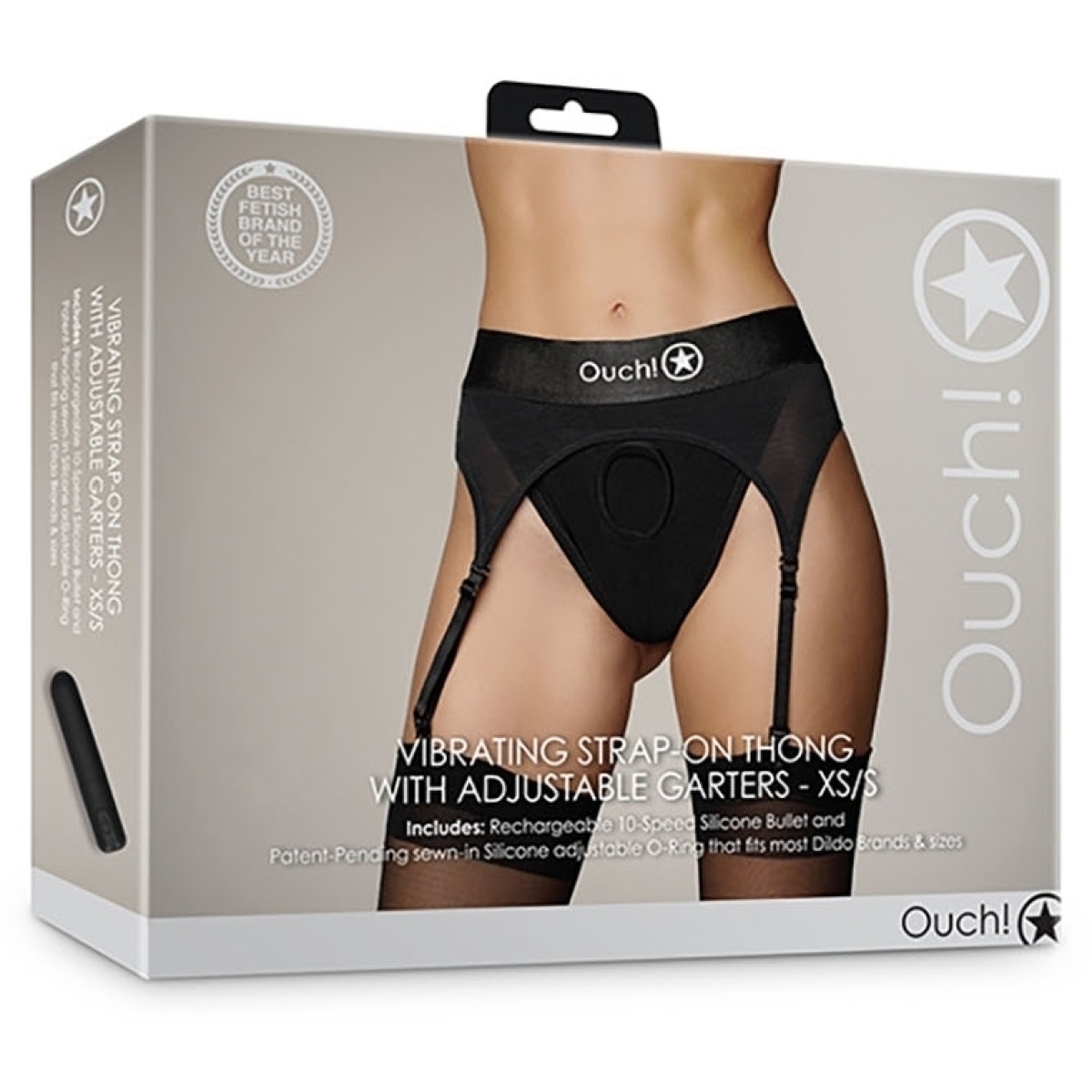 porte jarretelles vibrant strap on thong garters noir 1