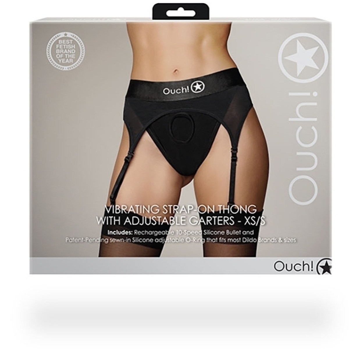 porte jarretelles vibrant strap on thong garters noir 2