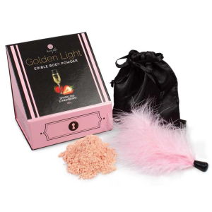 poudre corporelle comestible golden light vin petillant a la fraise 40g