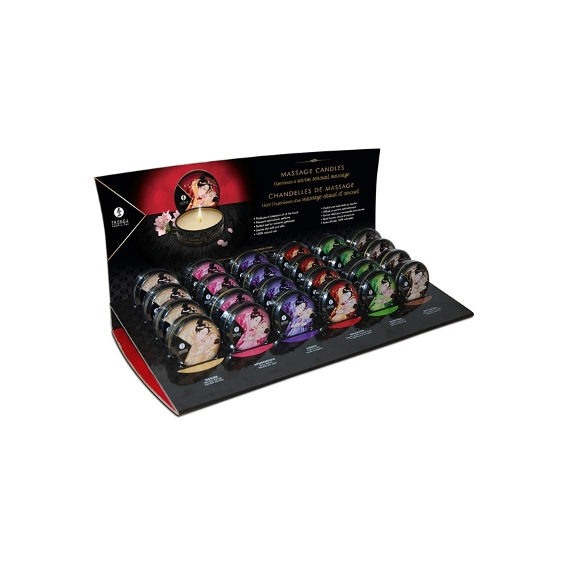 presentoir bougies de massage shunga x24
