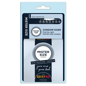 preservatifs mesureur mister size echantillon 3 tailles 53 57 et 60mm