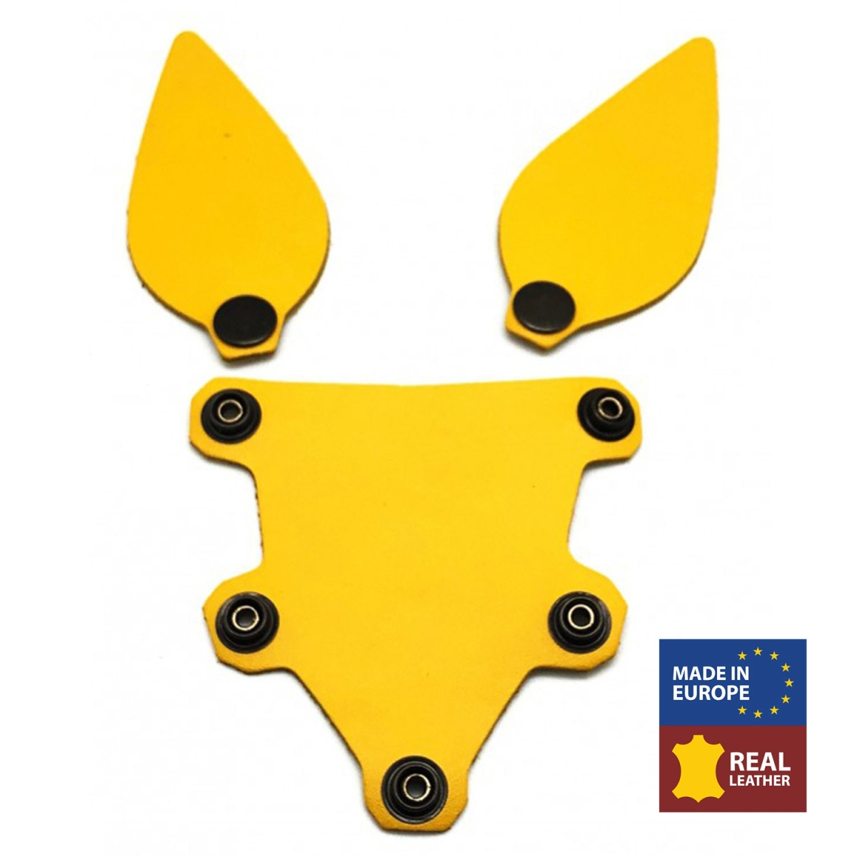 puppy set oreilles et langue en cuir jaune