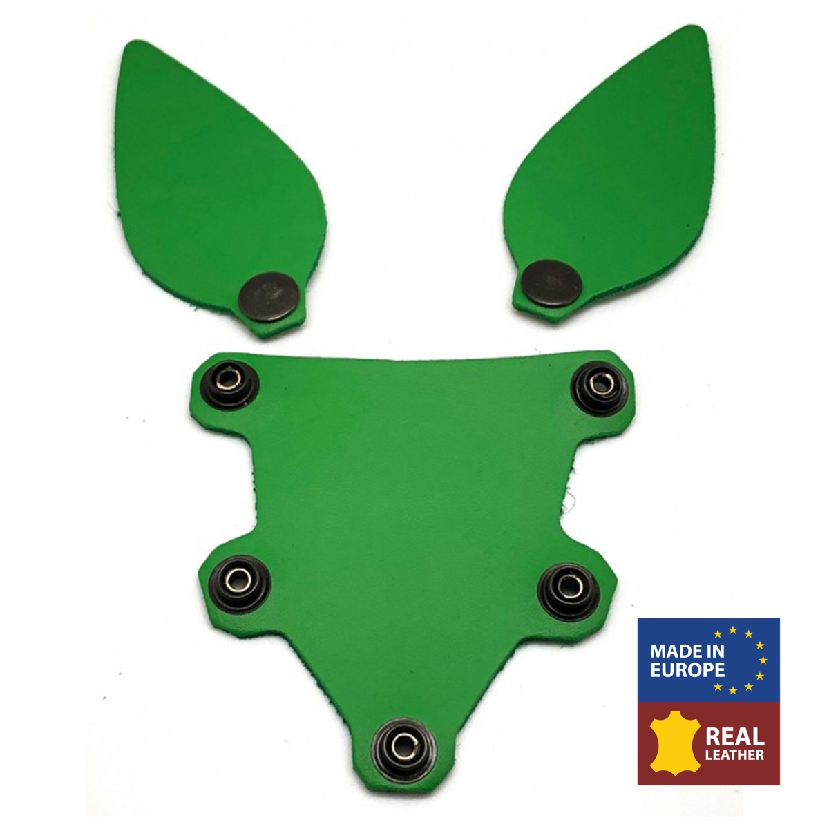 puppy set oreilles et langue en cuir vert