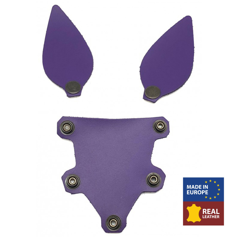 puppy set oreilles et langue en cuir violet