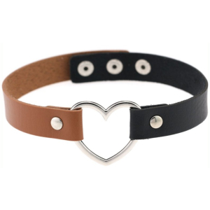 ras de cou bicolor heart noir marron