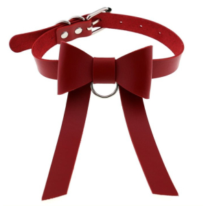 ras de cou bow night rouge
