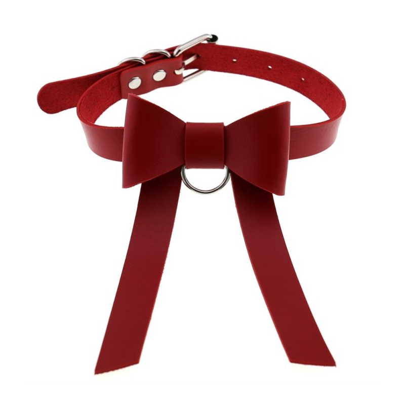 ras de cou bow night rouge