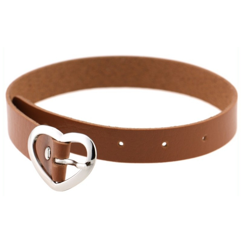 ras de cou heart attach marron 1