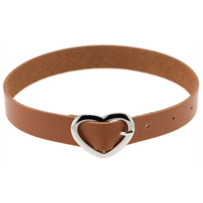 ras de cou heart attach marron