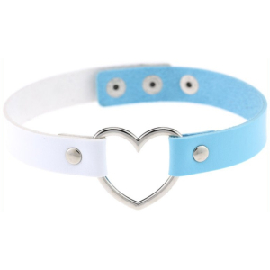 ras de cou heart duo blanc bleu