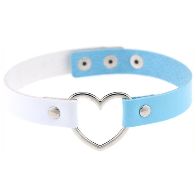 ras de cou heart duo blanc bleu