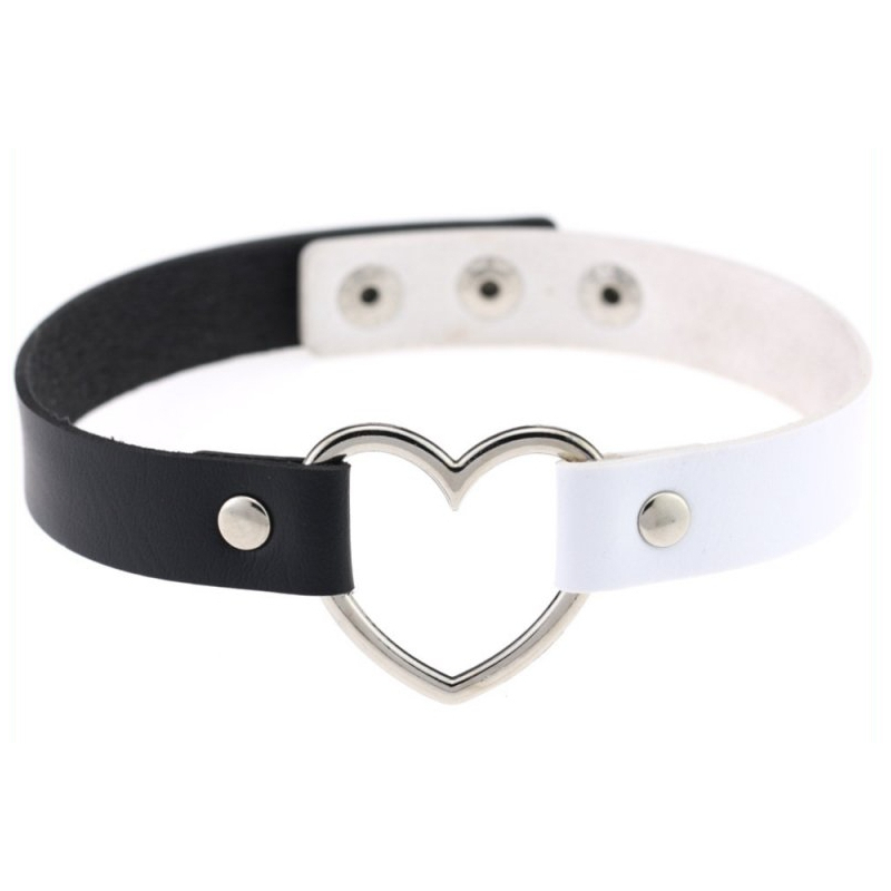 ras de cou heart duo blanc noir