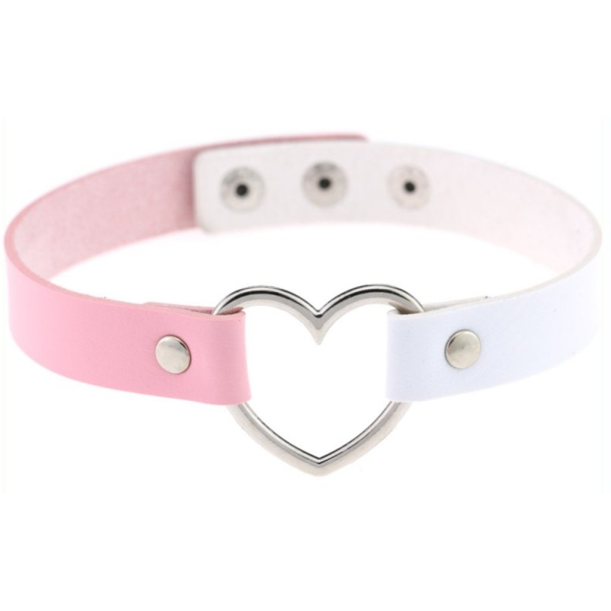 ras de cou heart duo blanc rose