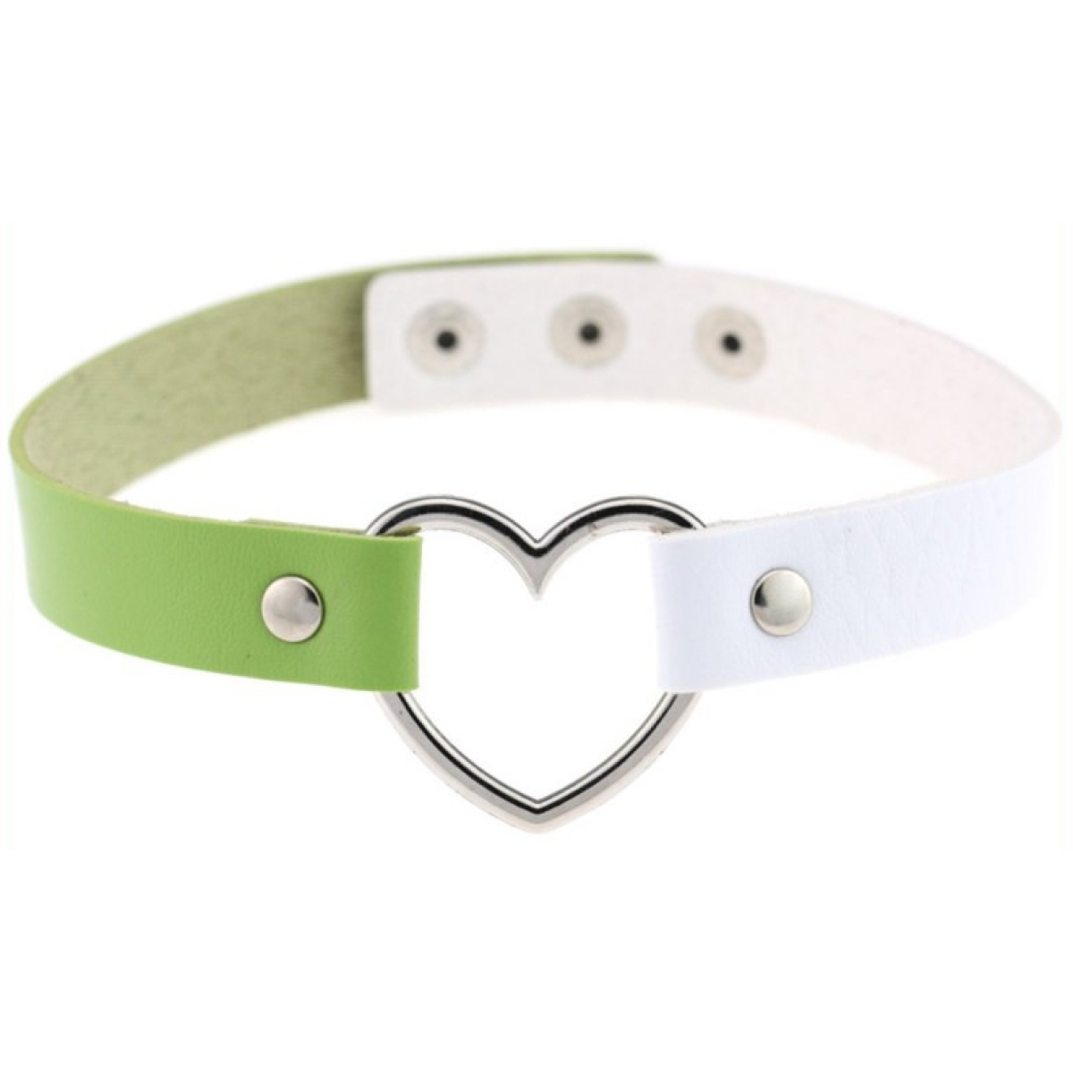 ras de cou heart duo blanc vert 1