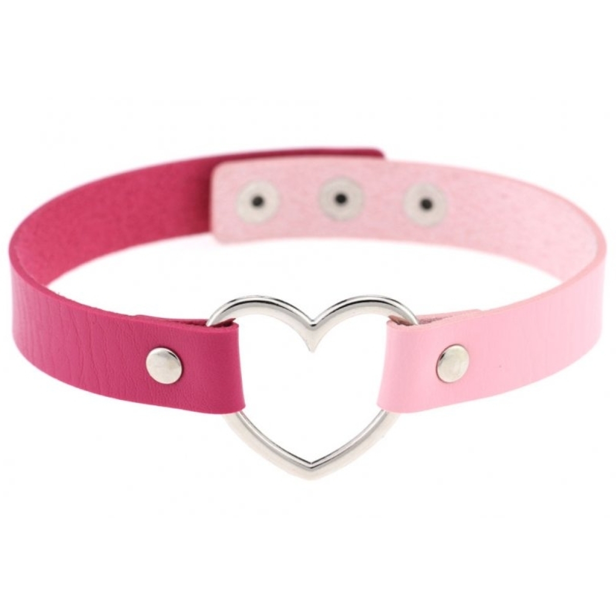 ras de cou heart duo rose fuchsia