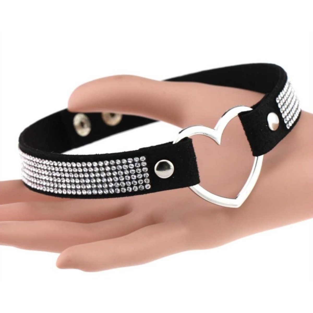 ras de cou heart strass noir 2
