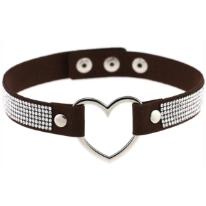ras de cou heart strass noir