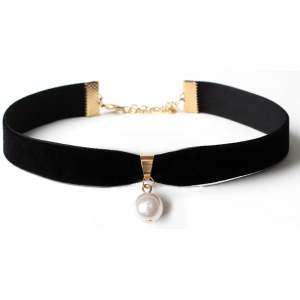 ras de cou pearl velvet noir 1