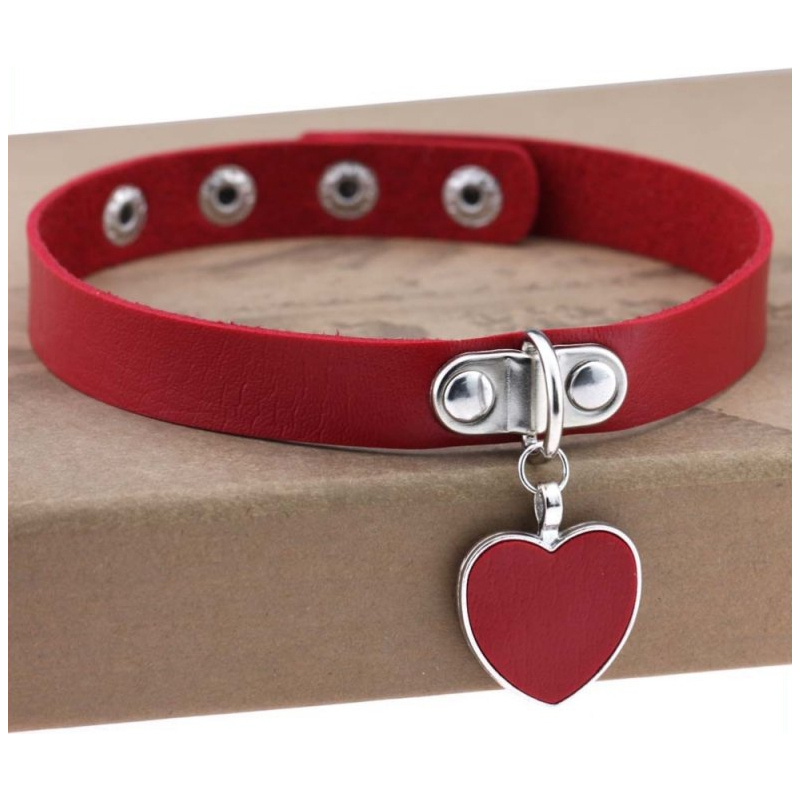 ras de cou punk heart rouge