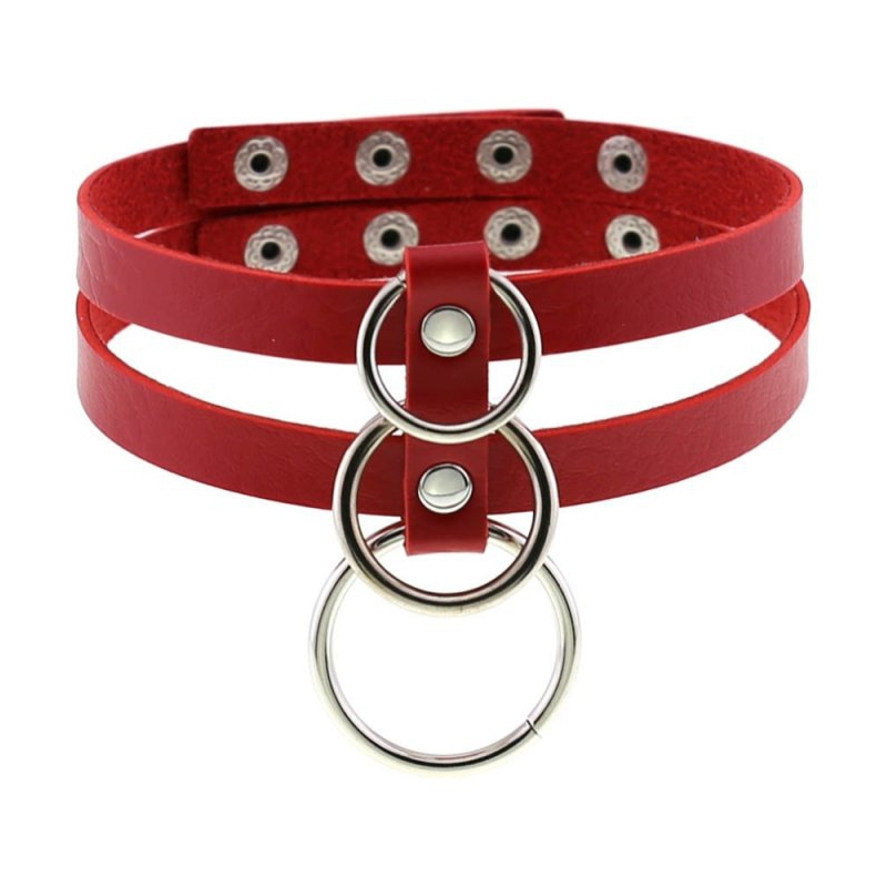 ras de cou tri rings rouge