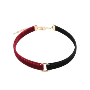 ras de cou velvet duo noir rouge