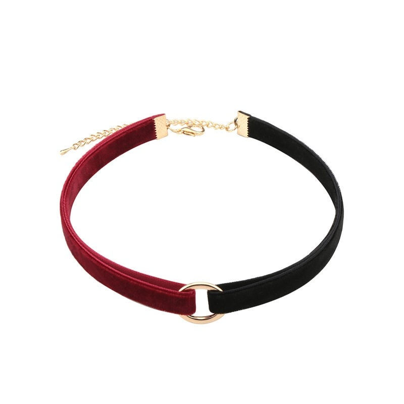 ras de cou velvet duo noir rouge