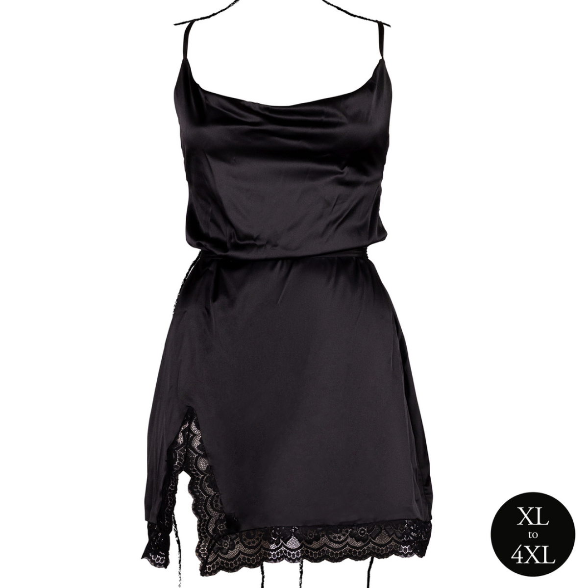 robe fendue grande taille krystal noir 4