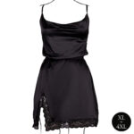 robe fendue grande taille krystal noir 4