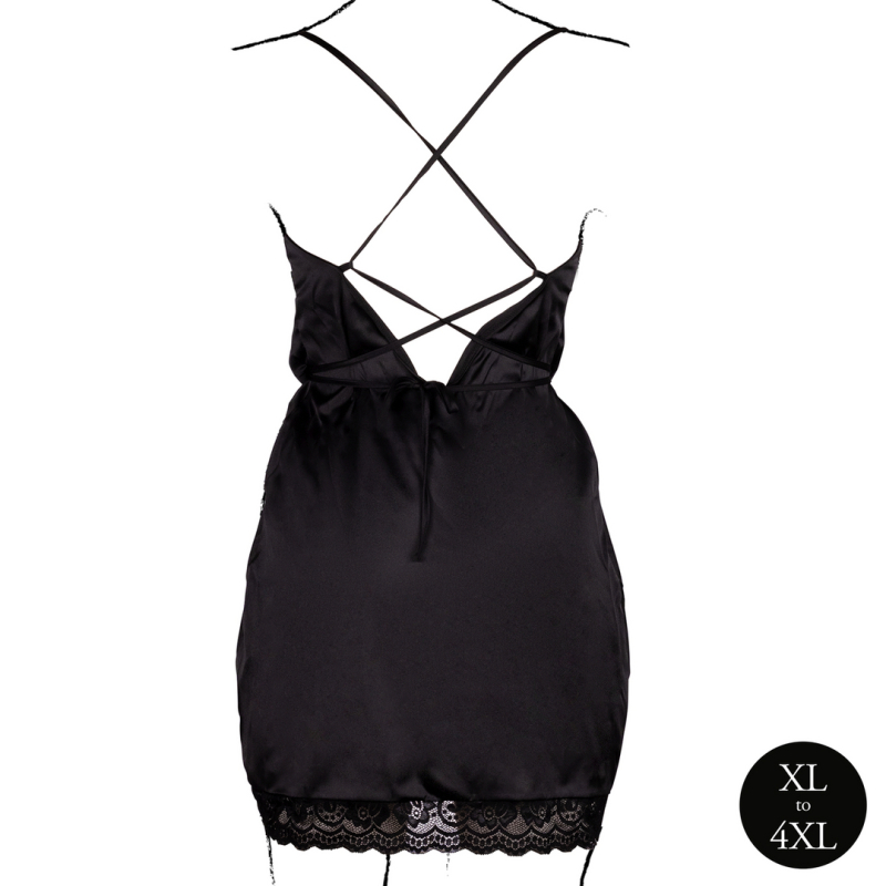 robe fendue grande taille krystal noir 5