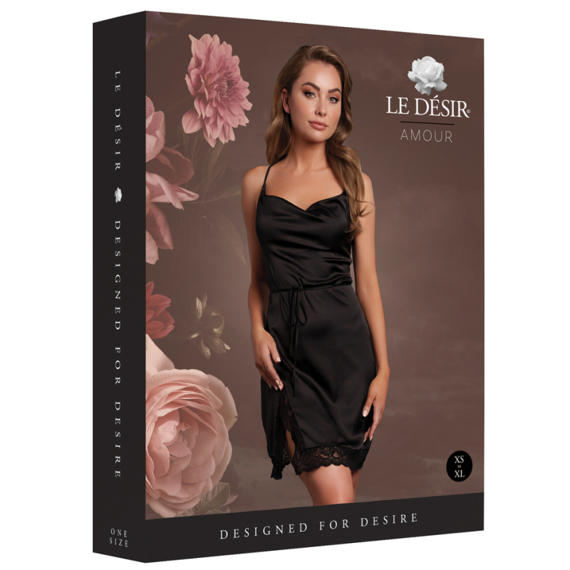 robe fendue krystal noir 1