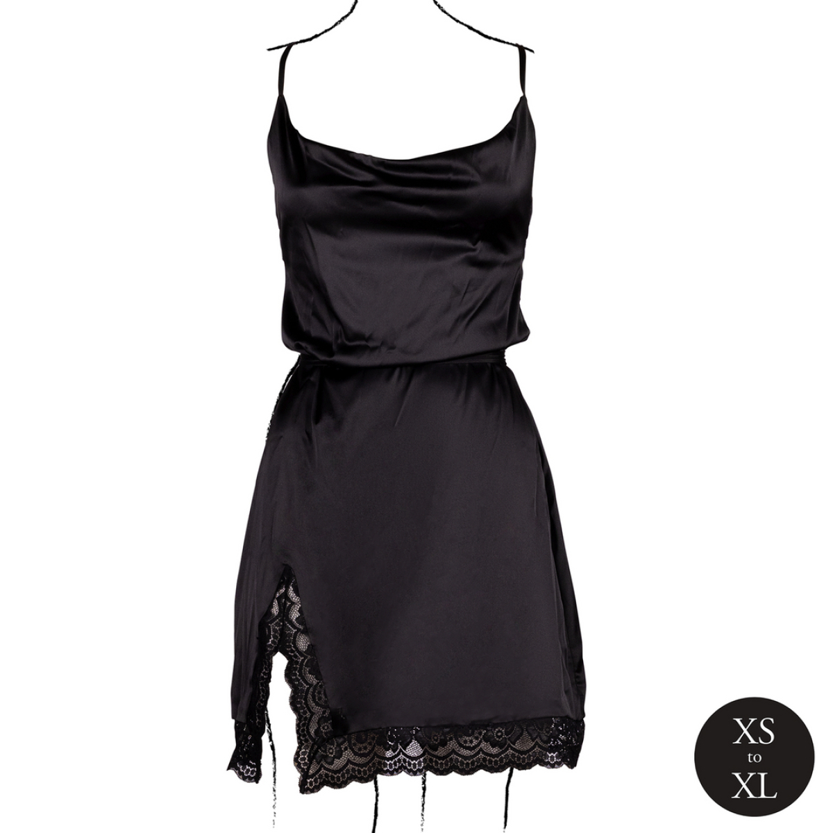 robe fendue krystal noir 4
