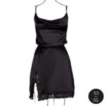robe fendue krystal noir 4