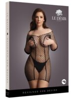 robe grande taille duo net sleeved noir 2 scaled