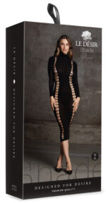 robe longue a col roule carme noir 1