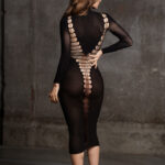 robe longue a col roule carme noir 2