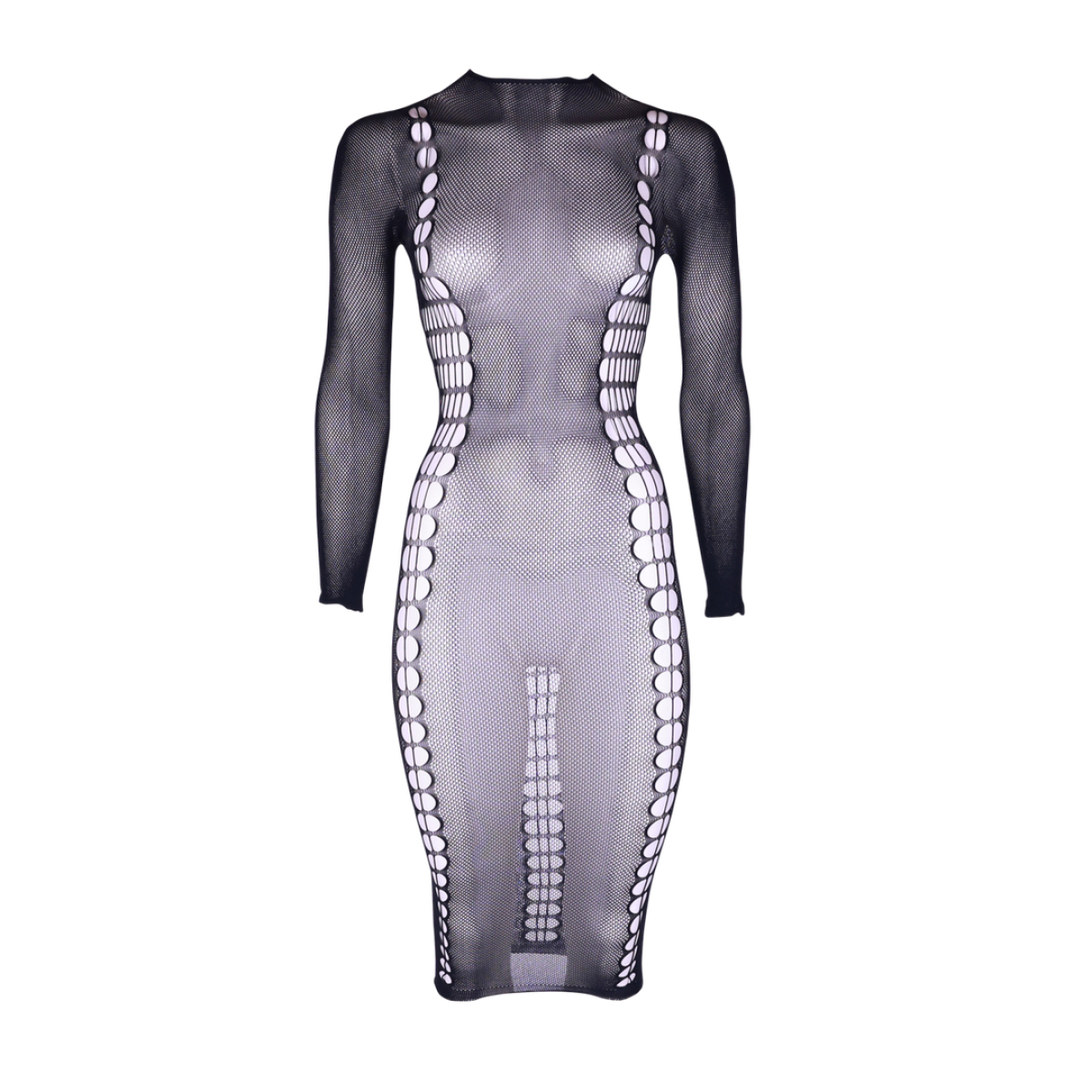 robe longue a col roule carme noir 8