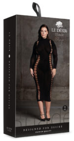 robe longue a col roule grande taille carme noir 1
