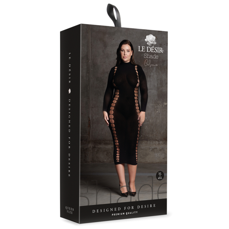 robe longue a col roule grande taille carme noir 1
