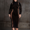 robe longue a col roule grande taille carme noir