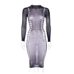 robe longue a col roule grande taille carme noir 5