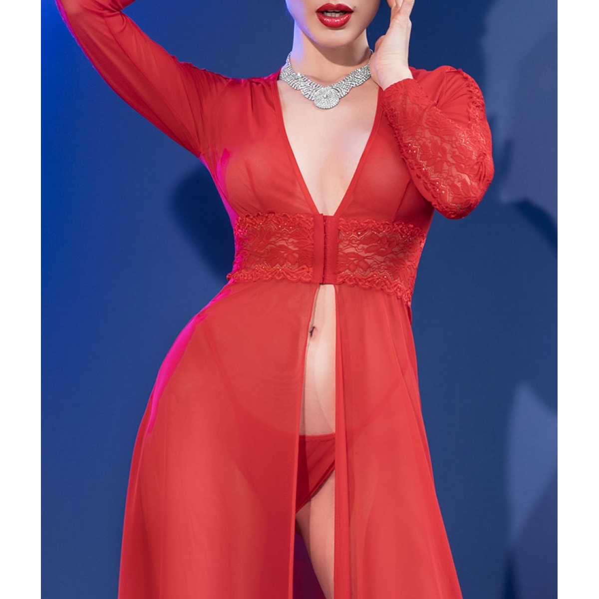 robe ouverte nuria rouge 2