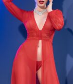 robe ouverte nuria rouge 2