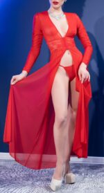 robe ouverte nuria rouge 3