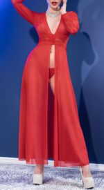 robe ouverte nuria rouge 4